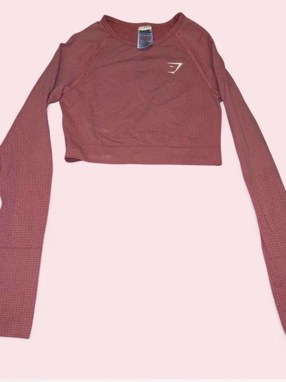 Gymshark Mauve Dusty Rose Seamless Long-Sleeve Crop Top